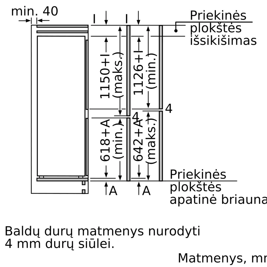 Įmontuojamas šaldytuvas BOSCH
